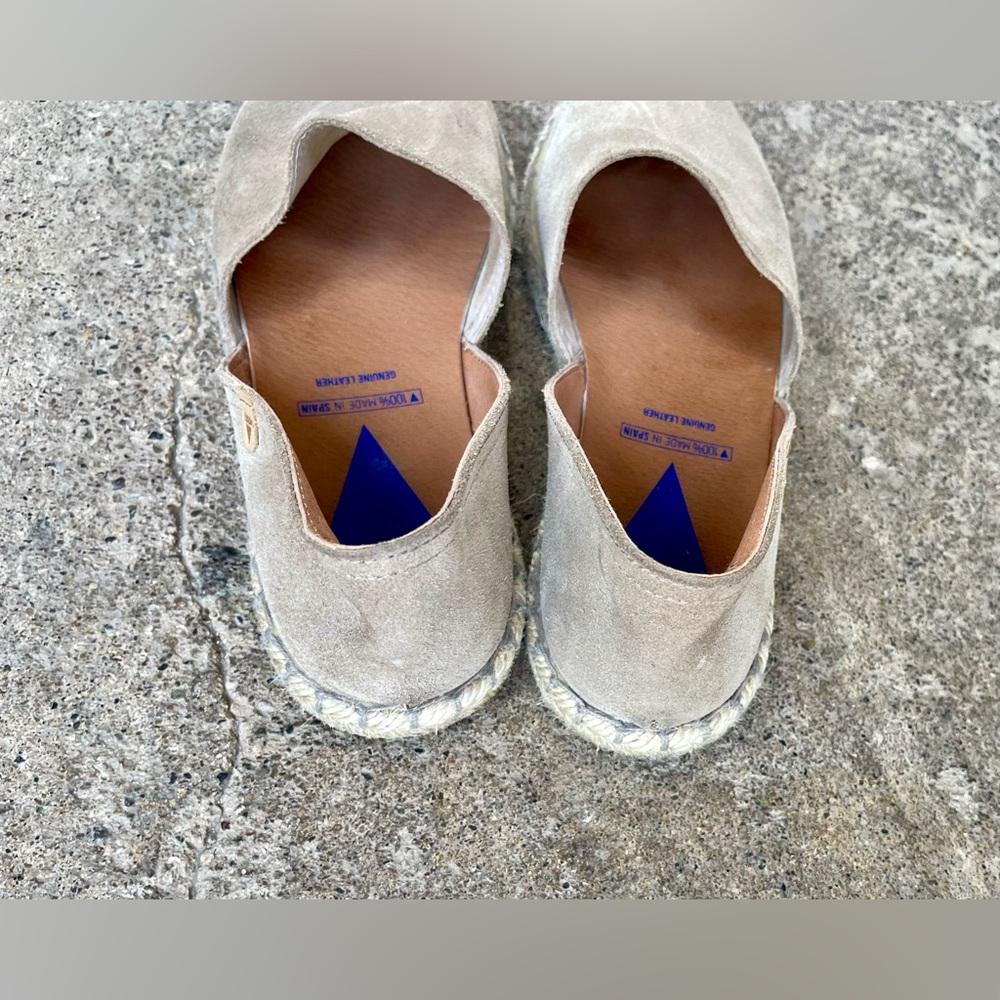 Verbenas Shoes Womens 40 Espadrille Brown Leather Slip On Casual Comfort Low Top - Picture 4 of 5